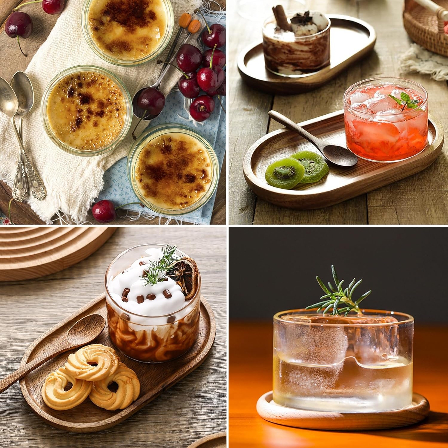 Set van 6 Dessertglazen 190 ml Transparant Borosilicaatglas Rond – Voor desserts, mousse, pudding & snacks