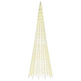 vidaXL LED-kerstboom aan vlaggenmast 1534 LEDs warm wit 500 cm