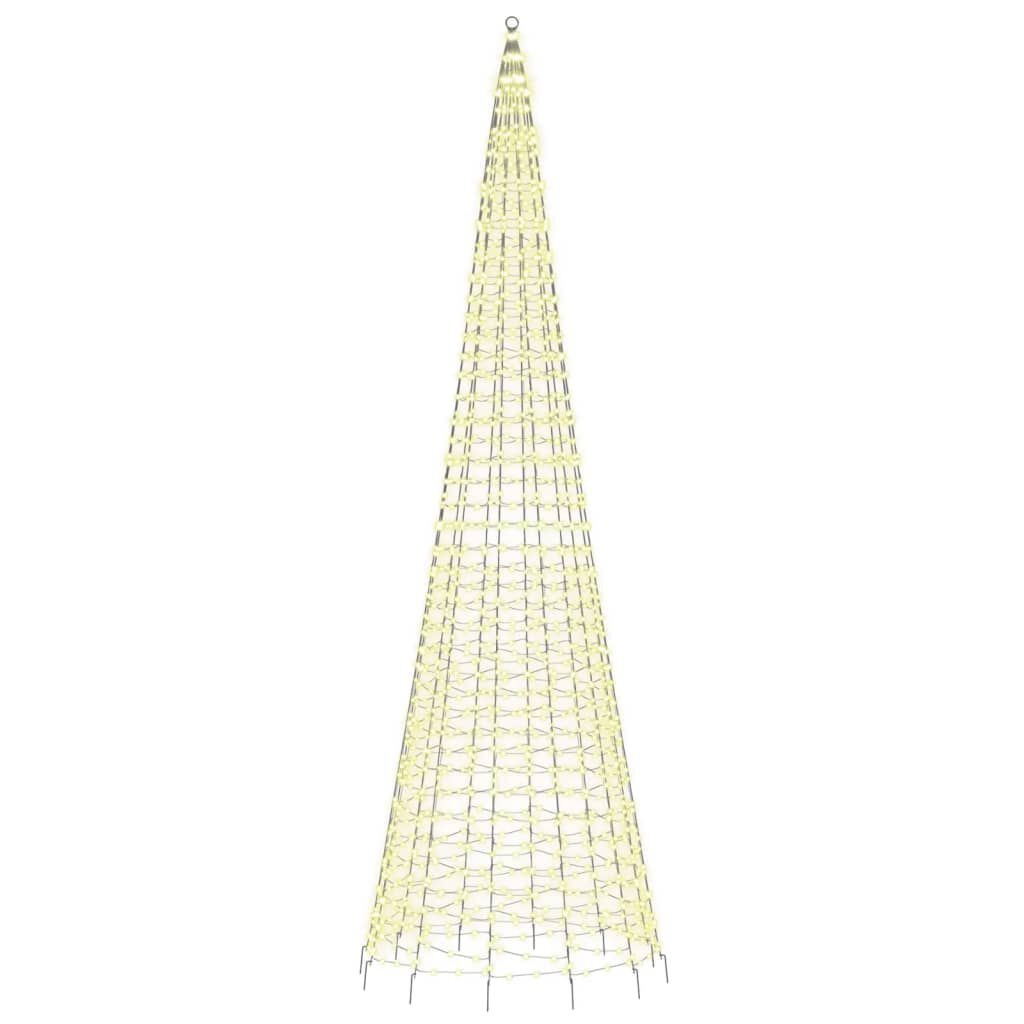 vidaXL LED-kerstboom aan vlaggenmast 1534 LEDs warm wit 500 cm