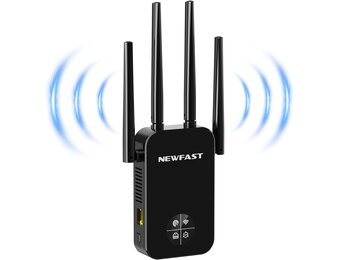 WiFi Versterker 1200 Mbps Dual Band WiFi5 met 4 antennes, LAN-poort en WPS