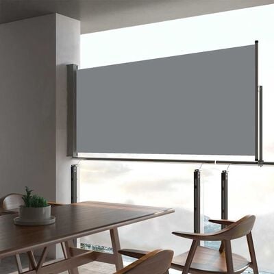 vidaXL Tuinscherm uittrekbaar 60x300 cm grijs