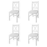 vidaXL Eetkamerstoelen 4 st grenenhout wit