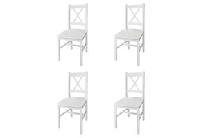 4x VidaXL Eetkamerstoelen Grenenhout Wit - 41% Korting