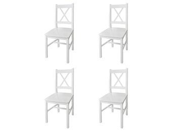 vidaXL Eetkamerstoelen 4 st grenenhout wit
