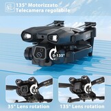 Drone met 2 Camera's 1080P HD WiFi FPV, 3 Snelheden, Koploosmodus, voor Kinderen & Volwassenen