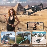 Drone met 2 Camera's 1080P HD WiFi FPV, 3 Snelheden, Koploosmodus, voor Kinderen & Volwassenen