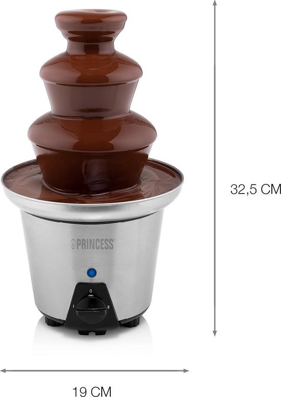 Chocoladefontein XL | Chocolade Fondue met 3 Lagen, Warmhoudfunctie en 0,7L Inhoud