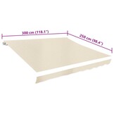 vidaXL Luifeldoek Canvas Crème 3x2.5m - 64% Korting!