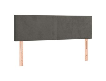 vidaXL Hoofdborden 2 st 72x5x78/88 cm fluweel donkergrijs