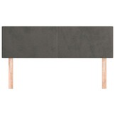 vidaXL Hoofdborden 2 st 72x5x78/88 cm fluweel donkergrijs