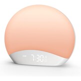 Lichtwekker Geluidsmachine met zonsopgang simulatie, 26 rustgevende geluiden, 0-100% dimbaar, nachtlampje, houten design