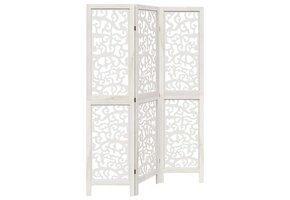 vidaXL Kamerscherm 3 panelen Paulowniahout Wit | -47%
