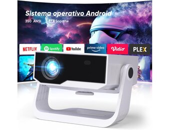 Draagbare Beamer Full HD 1080p 4K compatibel Android 10 WiFi6 Bluetooth elektronische focus trapeziumcorrectie voor iOS/Android/Switch/PC