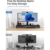 Dubbele Monitorstandaard met 2 Laden, 4 USB-poorten (Gegevensoverdracht), Ergonomische Metalen Bureau-Organizer voor PC & iMac