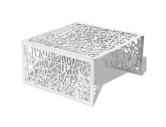 vidaXL Salontafel opengewerkt ontwerp aluminium zilverkleurig
