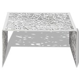 vidaXL Salontafel opengewerkt ontwerp aluminium zilverkleurig