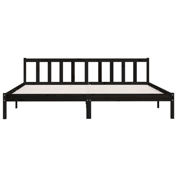 vidaXL Bedframe massief grenenhout zwart 200x200 cm