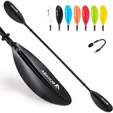Kajakpeddel Aluminium 2-delig Demontabel Verstelbare Bladen 90.5 inch met Peddel Leash Diverse Kleuren
