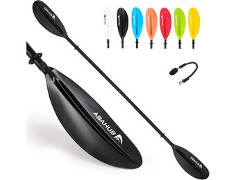 Kajakpeddel Aluminium 2-delig Demontabel Verstelbare Bladen 90.5 inch met Peddel Leash Diverse Kleuren
