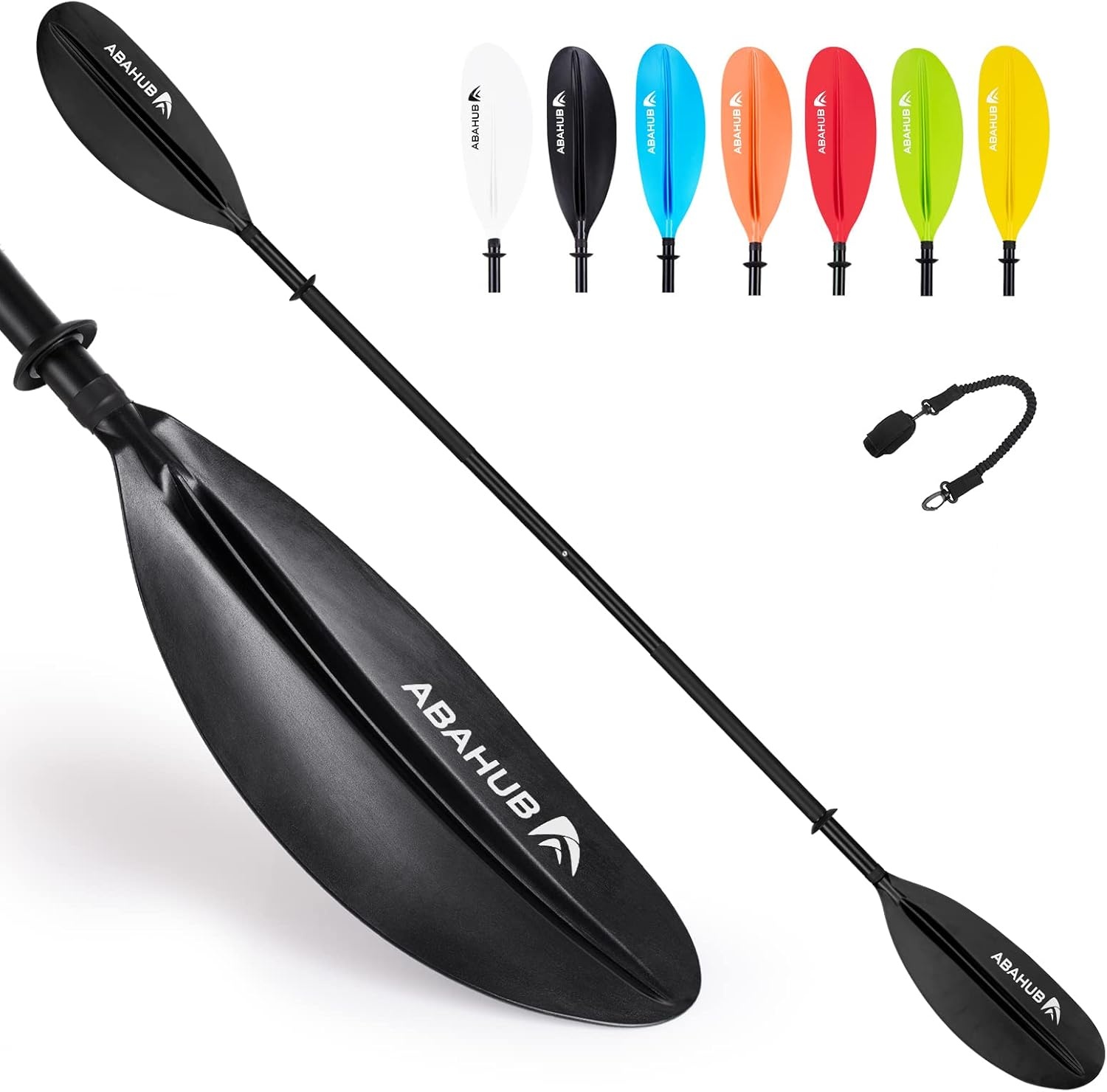 Kajakpeddel Aluminium 2-delig Demontabel Verstelbare Bladen 90.5 inch met Peddel Leash Diverse Kleuren