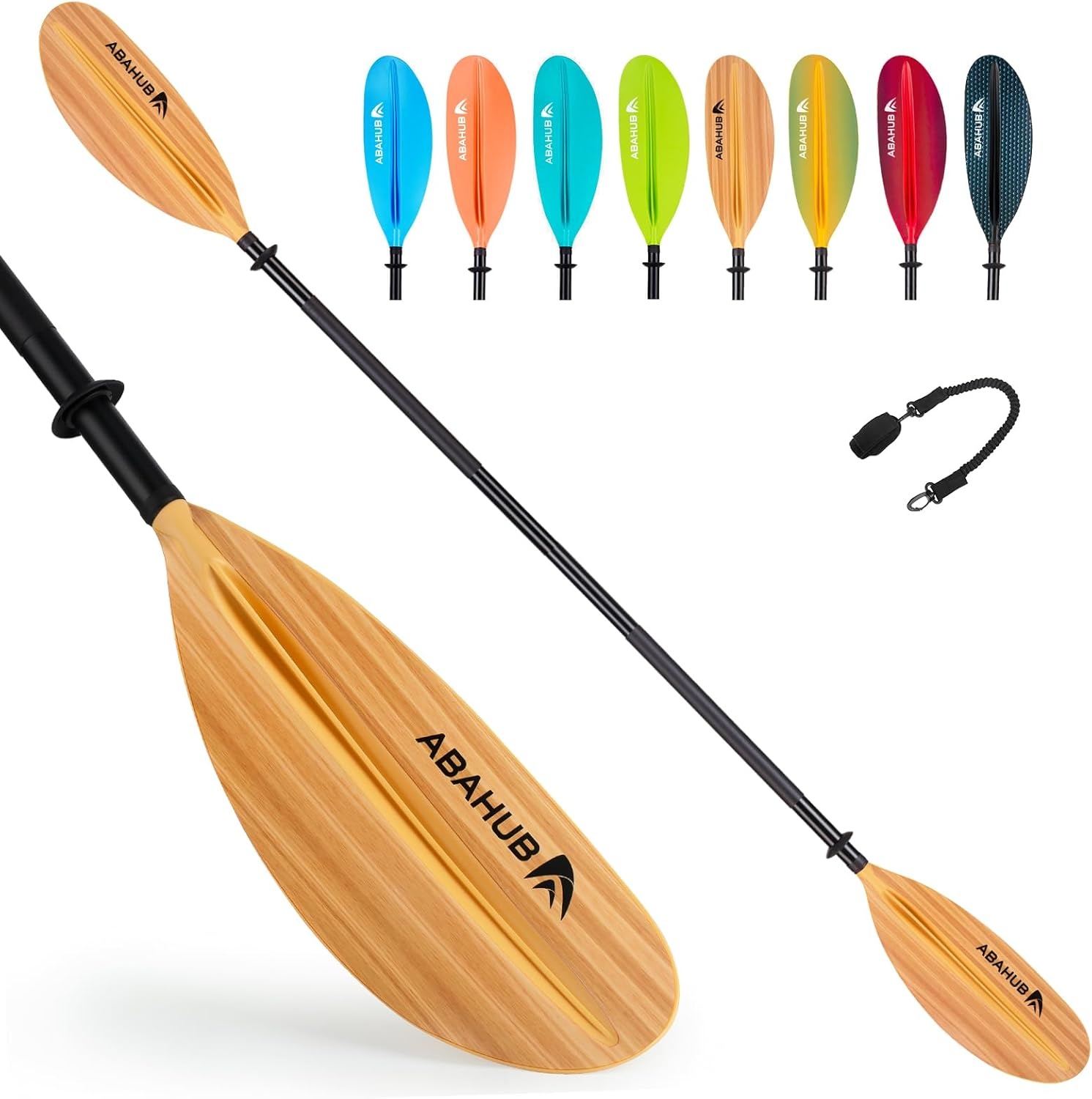 Kajakpeddel Aluminium 2-delig Demontabel Verstelbare Bladen 90.5 inch met Peddel Leash Diverse Kleuren