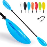 Kajakpeddel Aluminium 2-delig Demontabel Verstelbare Bladen 90.5 inch met Peddel Leash Diverse Kleuren