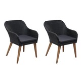 vidaXL Tuinstoelen 2 st. Poly Rattan Zwart (35% Korting)