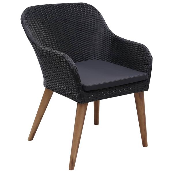 vidaXL Tuinstoelen 2 st. Poly Rattan Zwart (35% Korting)