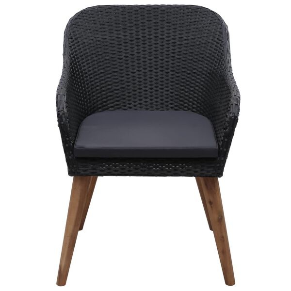 vidaXL Tuinstoelen 2 st. Poly Rattan Zwart (35% Korting)