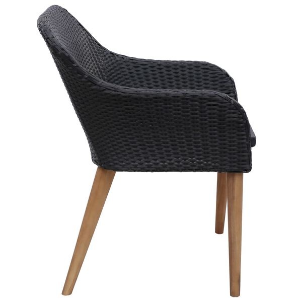vidaXL Tuinstoelen 2 st. Poly Rattan Zwart (35% Korting)