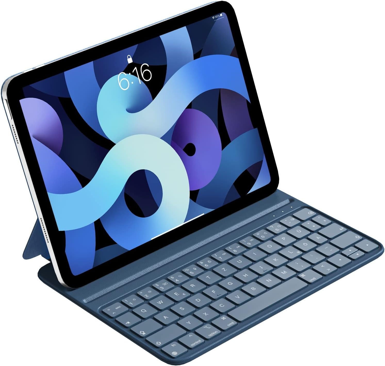 HOU iPad Air 5 & Pro 11" Blauw Toetsenbord Hoes met Magnetische Oplading