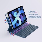 HOU iPad Air 5 & Pro 11" Blauw Toetsenbord Hoes met Magnetische Oplading