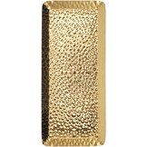 Serveerdienblad gehamerd RVS goudkleurig rechthoekig 25x11 cm vaatwasmachinebestendig