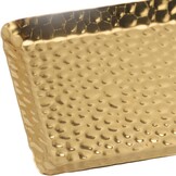 Serveerdienblad gehamerd RVS goudkleurig rechthoekig 25x11 cm vaatwasmachinebestendig