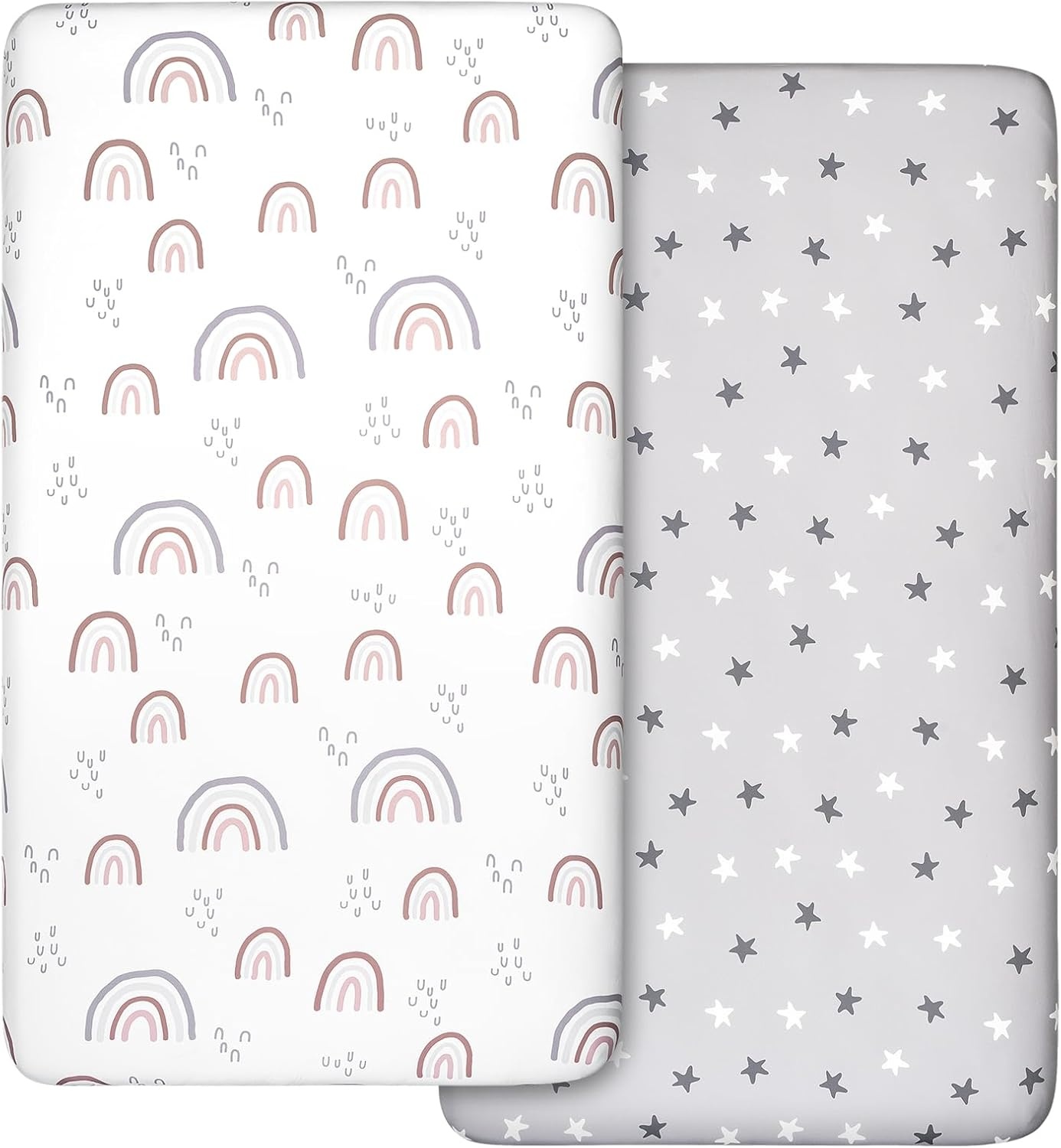 Hoeslakens ledikant 120x60 cm 2 stuks jersey microvezel ademend Oeko-Tex 100 regenboog