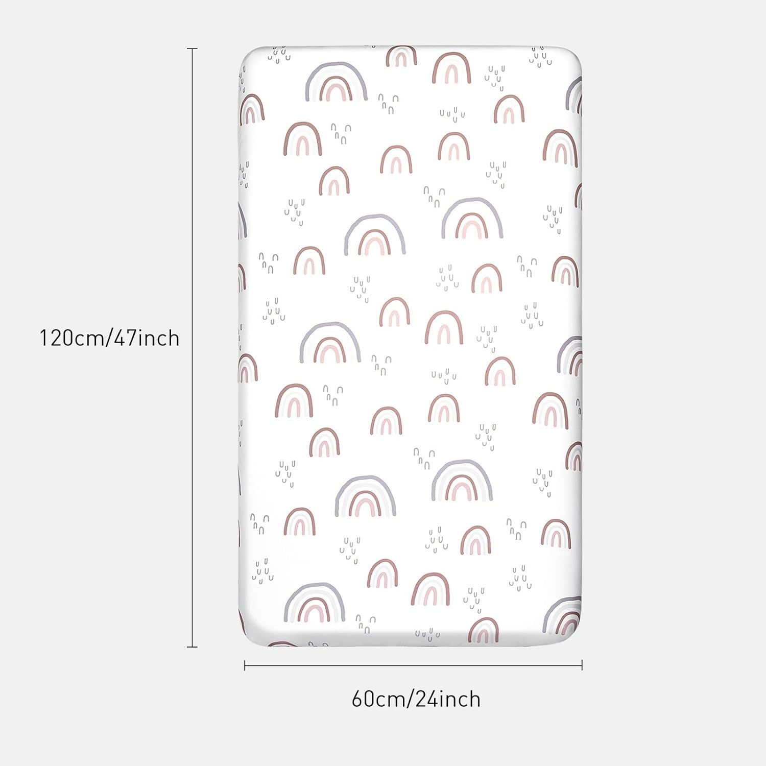 Hoeslakens ledikant 120x60 cm 2 stuks jersey microvezel ademend Oeko-Tex 100 regenboog
