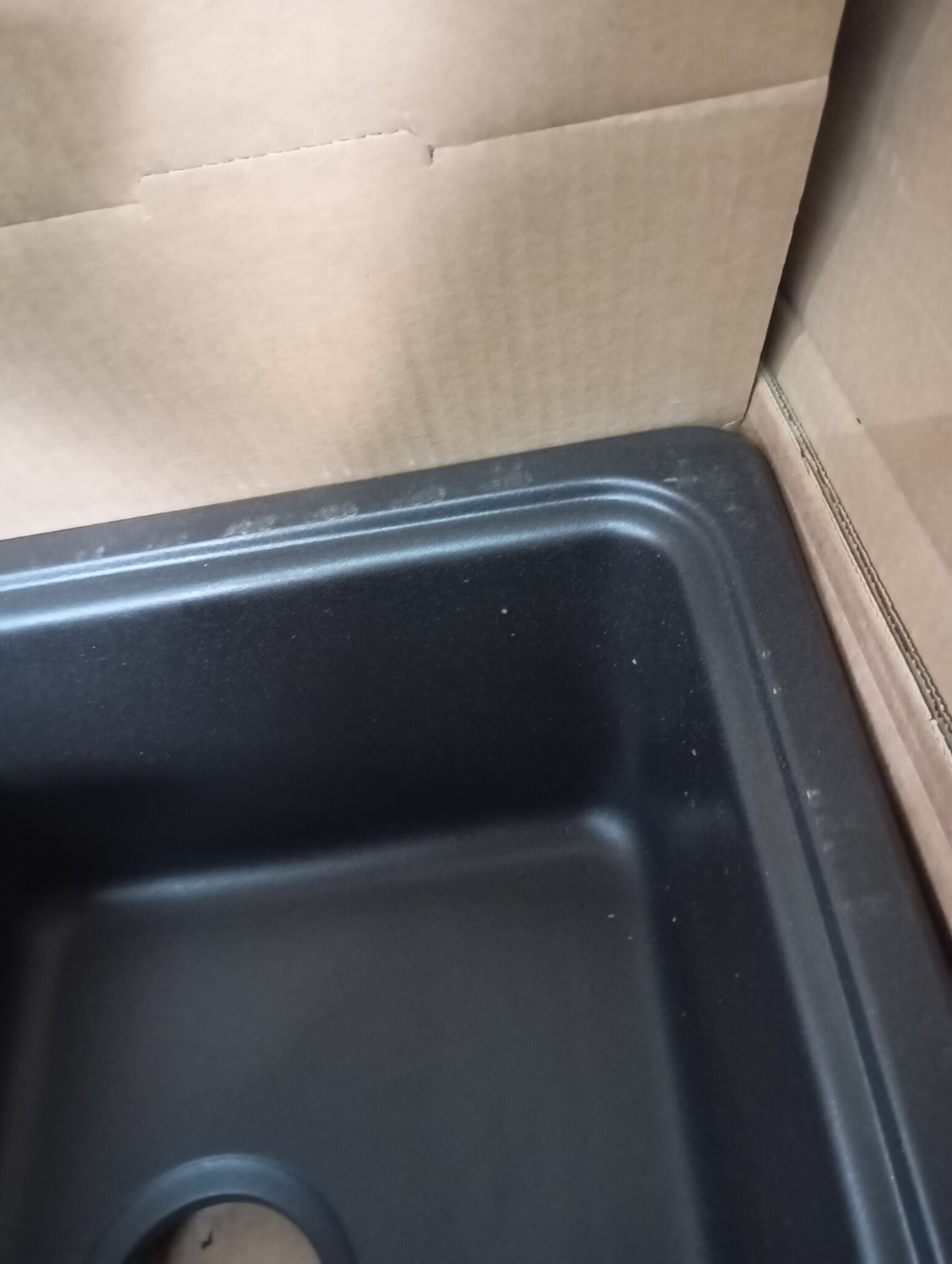 Gootsteen graniet enkele spoelbak met afvoer omkeerbaar zwart