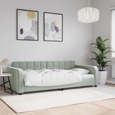 vidaXL Slaapbank 90x200 cm fluweel lichtgrijs