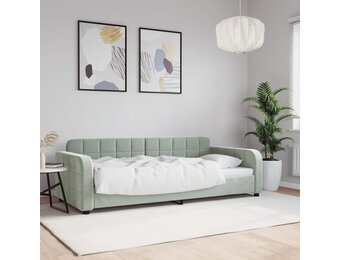 vidaXL Slaapbank 90x200 cm fluweel lichtgrijs