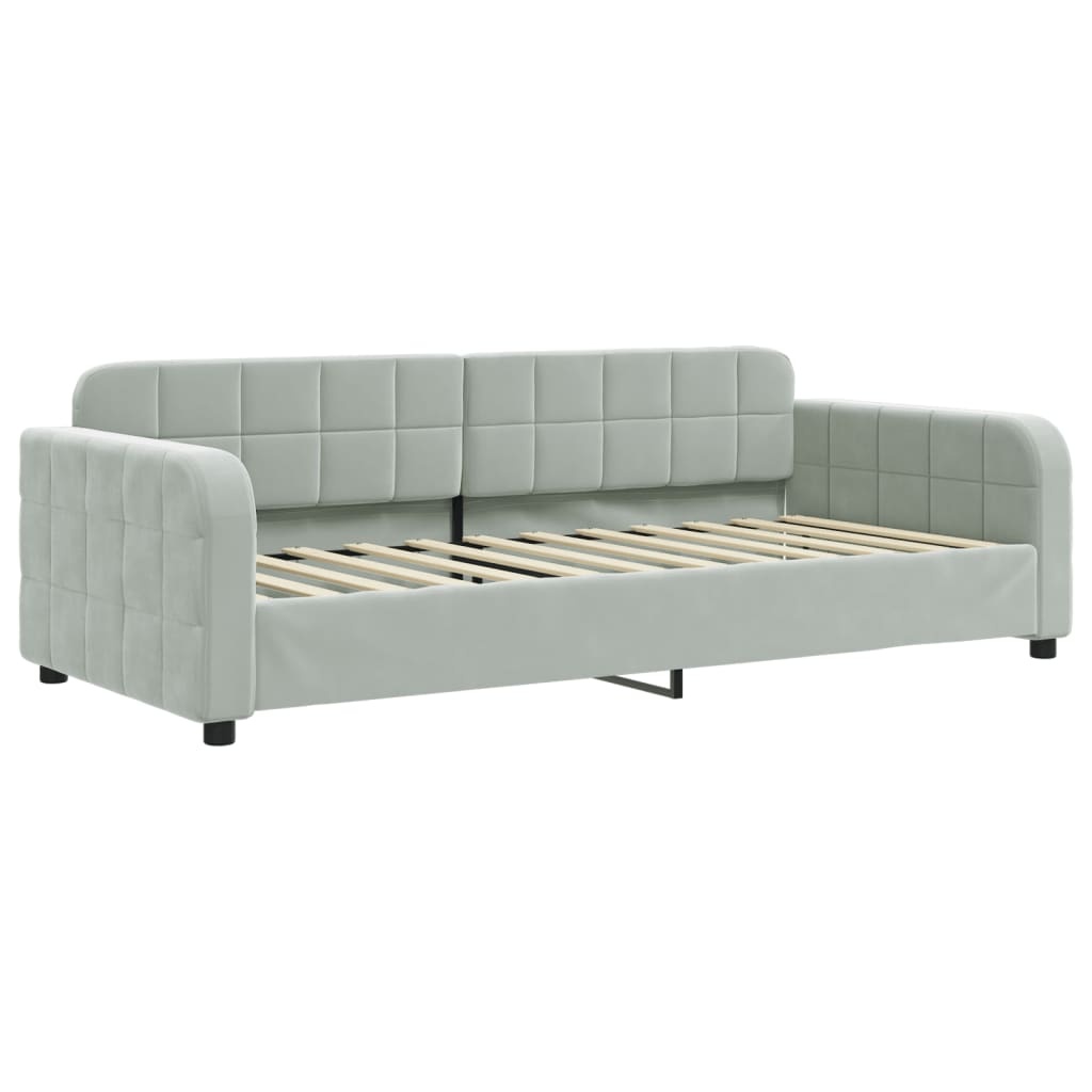 vidaXL Slaapbank 90x200 cm fluweel lichtgrijs