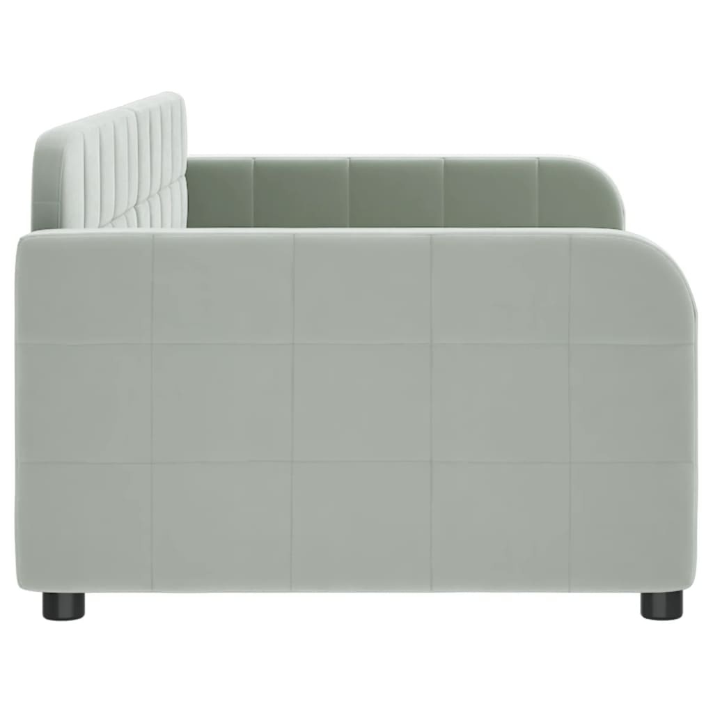 vidaXL Slaapbank 90x200 cm fluweel lichtgrijs