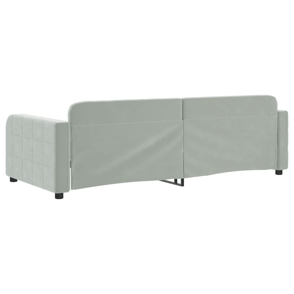 vidaXL Slaapbank 90x200 cm fluweel lichtgrijs