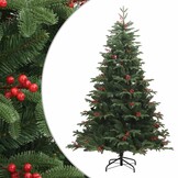 vidaXL Kunstkerstboom met scharnieren dennenappels en bessen 240 cm