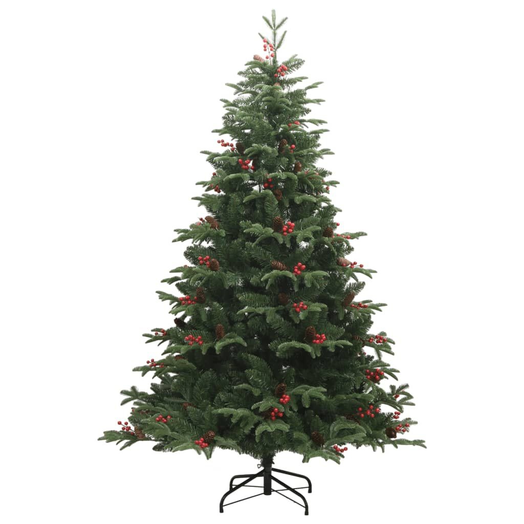 vidaXL Kunstkerstboom met scharnieren dennenappels en bessen 240 cm