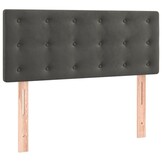 Hoofdbord fluweel donkergrijs 100x5x78/88 cm - 74% korting