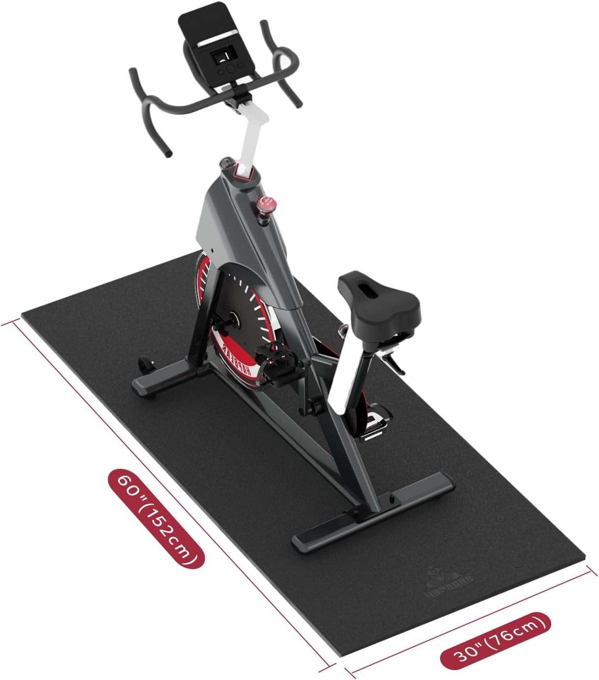 HAPBEAR Fitnessapparatuurmat-152x76/183x92/213x92x0.6cm, Loopband, Crosstrainer, Roeimachine, Peloton Fietsmat voor Houten Vloeren, Tapijt - Gewichtbank Pad Fitness Gym Apparatuurmat