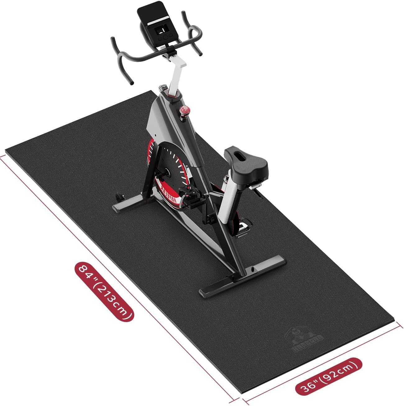 HAPBEAR Fitnessapparatuurmat-152x76/183x92/213x92x0.6cm, Loopband, Crosstrainer, Roeimachine, Peloton Fietsmat voor Houten Vloeren, Tapijt - Gewichtbank Pad Fitness Gym Apparatuurmat