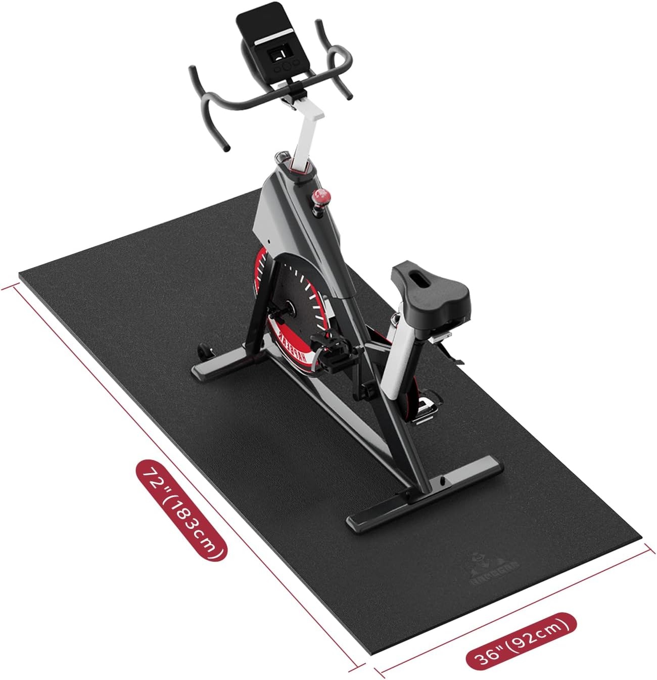 HAPBEAR Fitnessapparatuurmat-152x76/183x92/213x92x0.6cm, Loopband, Crosstrainer, Roeimachine, Peloton Fietsmat voor Houten Vloeren, Tapijt - Gewichtbank Pad Fitness Gym Apparatuurmat