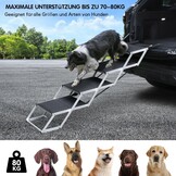 4 stappen hondentrap voor auto, opvouwbare hondentrap voor grote honden, antislip oppervlak aluminium draagbare hondenoprit voor auto's, SUV, vrachtwagens, ondersteunt tot 113 kg