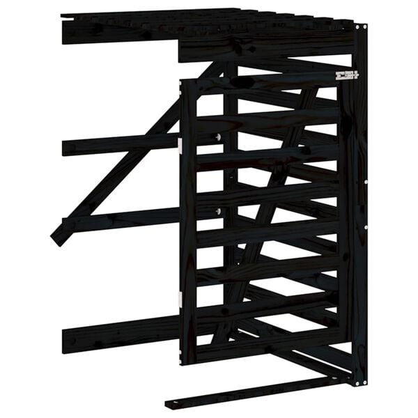 Containerberging Verlengstuk Grenenhout Zwart (84% Korting)